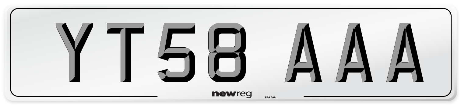 YT58 AAA Number Plate from New Reg
